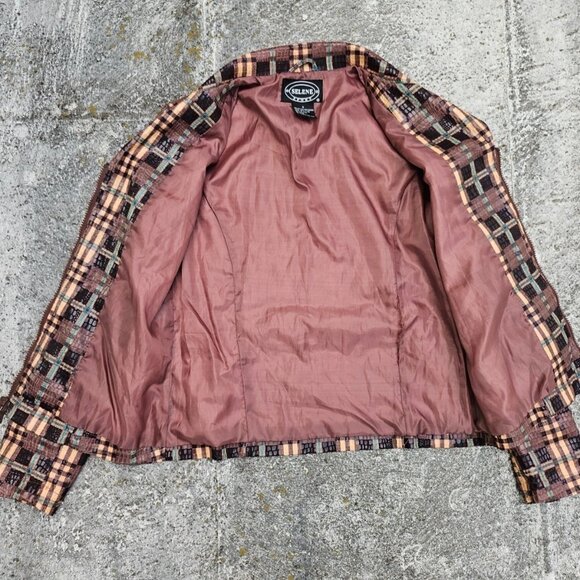 Selene Sport Women Blazer Jacket Brown Snake Skin Pattern Coat Size S - Picture 7 of 13